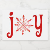 Red Joy with Snowflake Label Lebensmitteletikett (Einzelnes Label)