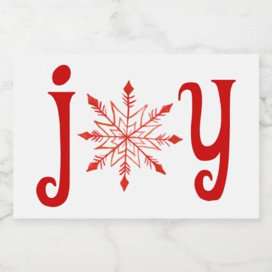 Red Joy with Snowflake Label Lebensmitteletikett (Einzelnes Label)