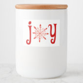 Red Joy with Snowflake Label Lebensmitteletikett (Vorderseite)