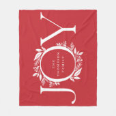 Red Joy Wreath Holiday Weihnachtsgeschenk Dekorati Fleecedecke (Vorderseite)