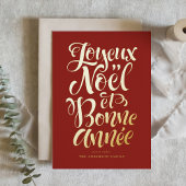 Red Joyeux Noël und Bonne Année Calligraphie