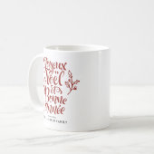 Red Joyeux Noël und Bonne Année Calligraphy Kaffeetasse (Vorderseite Links)