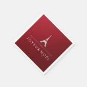 Red Joyeux Weihnachten Französisch Weihnachten und Serviette (Ecke)