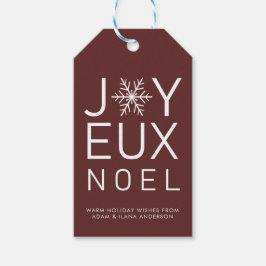 Red Joyeux Weihnachten Minimalistisch Holiday Gift Geschenkanhänger