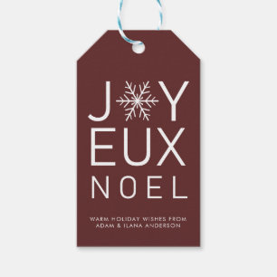 Red Joyeux Weihnachten Minimalistisch Holiday Gift Geschenkanhänger