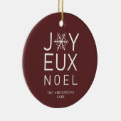 Red Joyeux Weihnachten Moderne Typografie Holiday Keramik Ornament (Rechts)