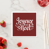 Red Joyeux Weihnachten Serviette (Beispiel)