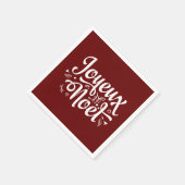 Red Joyeux Weihnachten Serviette (Ecke)