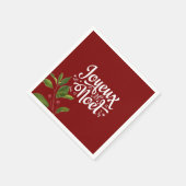 Red Joyeux Weihnachten Serviette (Ecke)