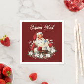 Red Joyeux Weihnachten Serviette (Beispiel)