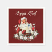 Red Joyeux Weihnachten Serviette (Vorderseite)