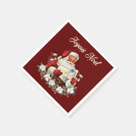 Red Joyeux Weihnachten Serviette (Ecke)