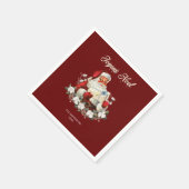 Red Joyeux Weihnachten Serviette (Ecke)