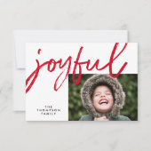Red Joyful typography Modern Christmas Foto Karte (Vorderseite)