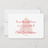 Red Joyoux Weihnachten Danke, Card Dankeskarte (Rückseite)