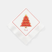 Red Joyoux Weihnachten Paper Napkin Serviette (Ecke)
