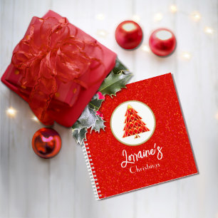 Red Joyoux Weihnachten Spiral Notebook Notizblock