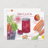 Red Juice Rezept Postkarte (Vorne/Hinten)