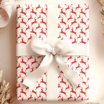 Red Jumping Deer Christmas Geschenkpapier<br><div class="desc">Fügen Sie Ihren Weihnachtsgeschenke eine klassische und festliche Touch mit diesem Rothühnerpapier hinzu. Mit einem spielerischen Silhouette von Rentieren in kräftigem Rot auf weißem Hintergrund ist dieses Packpapier perfekt für Weihnachtsfeiern. Dieses hochwertige Papier eignet sich hervorragend zum Verpacken von Geschenken für Freunde, Familie oder Kollegen und bringt einen festlichen Geist...</div>