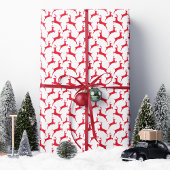 Red Jumping Deer Christmas Geschenkpapier
