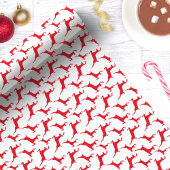 Red Jumping Deer Christmas Geschenkpapier