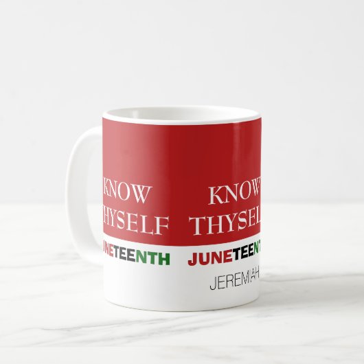 Red JUNETEENTH Personalisiert WISSEN SICH Kaffeetasse (Vorderseite Links)