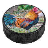 Red junglefowl eishockey puck (3/4)