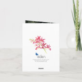 Red Juwel Orchid Aquarell Hochzeit danke Karte (Rückseite)