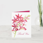 Red Juwel Orchid Aquarell Hochzeit danke Karte (Vorderseite)