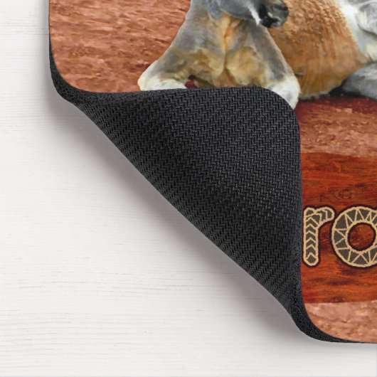 Red Kangaroo in Slouch Hat Mousepad (Ecke)