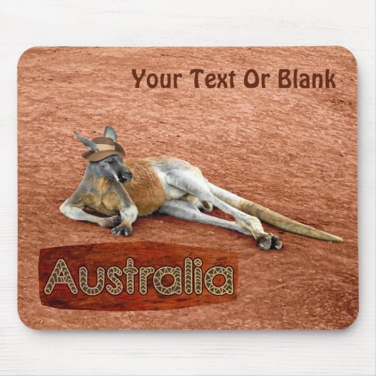 Red Kangaroo in Slouch Hat Mousepad (Vorne)