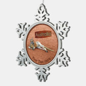 Red Kangaroo in Slouch Hat Schneeflocken Zinn-Ornament (Rechts)