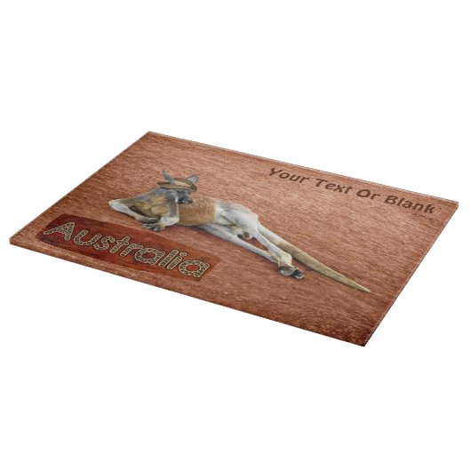 Red Kangaroo in Slouch Hat Schneidebrett (Ecke)