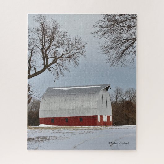 Red Kansas Barn Puzzle (Vertikal)