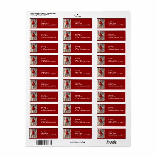 Red Kardinal Address Label (Vorne)