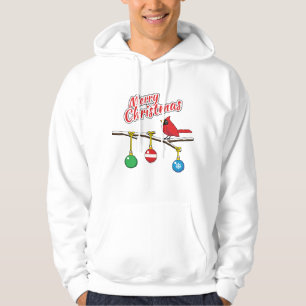 Red Kardinal auf Christmas Bare Branch - Merry Xma Hoodie