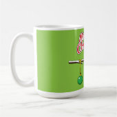 Red Kardinal auf Christmas Bare Branch - Merry Xma Kaffeetasse (Links)