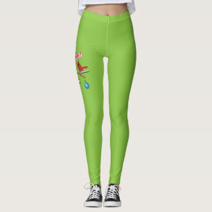 Red Kardinal auf Christmas Bare Branch - Merry Xma Leggings