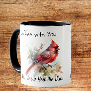 Red Kardinal ''Beileid'' Personalize Tasse