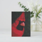 Red Kardinal Bird Art Postcard Postkarte (Stehend Vorderseite)