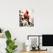 Red Kardinal Bird Art Print Poster (Heimbüro)
