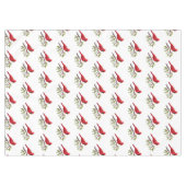 Red Kardinal Bird auf White Tableclout Tischdecke (Vorderseite (Horizontal))