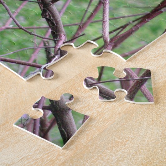 Red Kardinal Bird auf Zweig Puzzle (Seite)