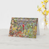 Red Kardinal Bird Belated Missed Birthday Card Karte (Gelbe Blume)