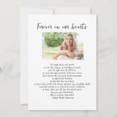 Red Kardinal Bird Celebration of Life Foto Einladung (Rückseite)