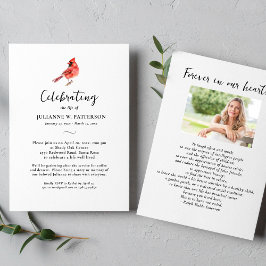 Red Kardinal Bird Celebration of Life Foto Einladung