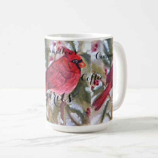 RED KARDINAL BIRD CHRISTMAS KAFFEETASSE (VorderseiteRechts)