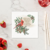 Red Kardinal Bird Erinnern Sie Sprichwort Serviette (Beispiel)