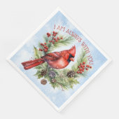 Red Kardinal Bird Erinnern Sie Winterweihnachtsfes Serviette (Ecke)