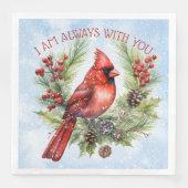 Red Kardinal Bird Erinnern Sie Winterweihnachtsfes Serviette (Vorderseite)